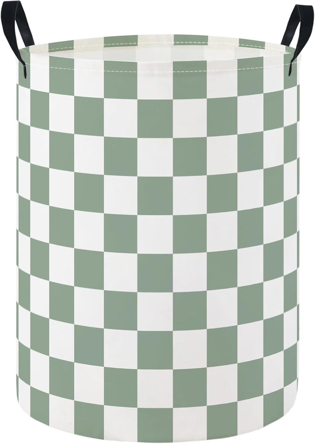 Baby Laundry Hamper Basket Baby Hamper for Nursery Boy and Girl Cute Storage Bin Organizer Boho Room Decor(Green Checkered)
