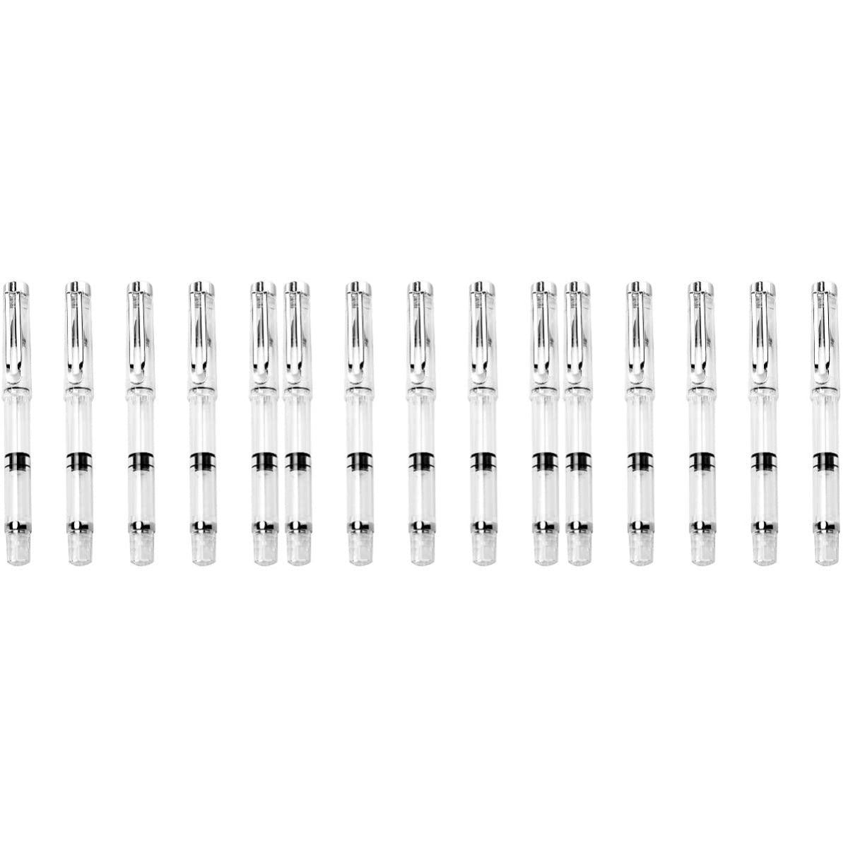 NUOBESTY 15 Pcs Refillable Fountain Brush Pen Type New Writing Water Brush Pen Set Refillable Calligraphy Pens for Beginners Piston Filling Fountain Pen