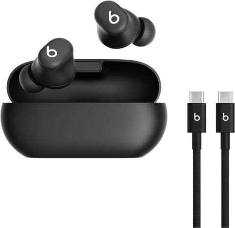 Beats Solo Buds - Wireless Bluetooth Earbuds with USB-C Charging Cables (1.5) - Matte Black