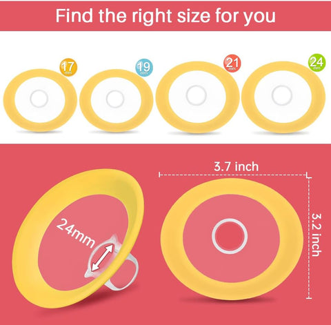 24 mm Oval Flanges Shields Compatible with Medela Pumps, Replacement Parts for Pump in Style, Symphony, Swing Maxi, Harmony and Personalfit Flex–Breast Pump Accessories