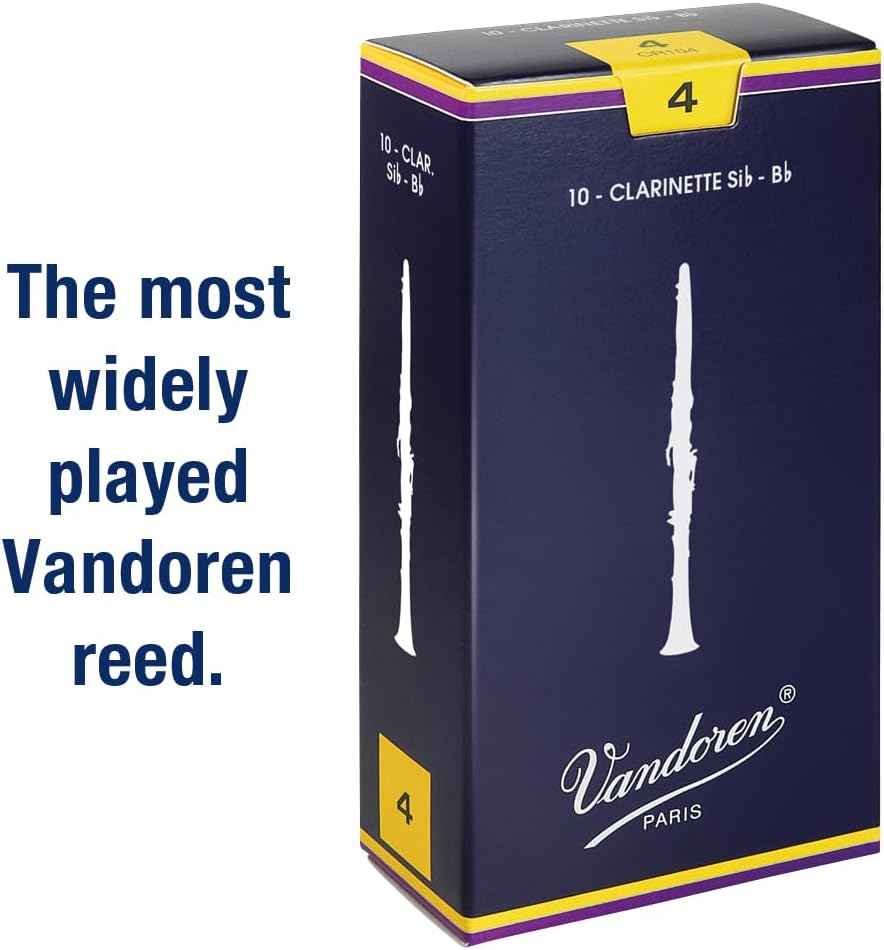 Vandoren CR104 Bb Clarinet Traditional Reeds Strength 4; Box of 10