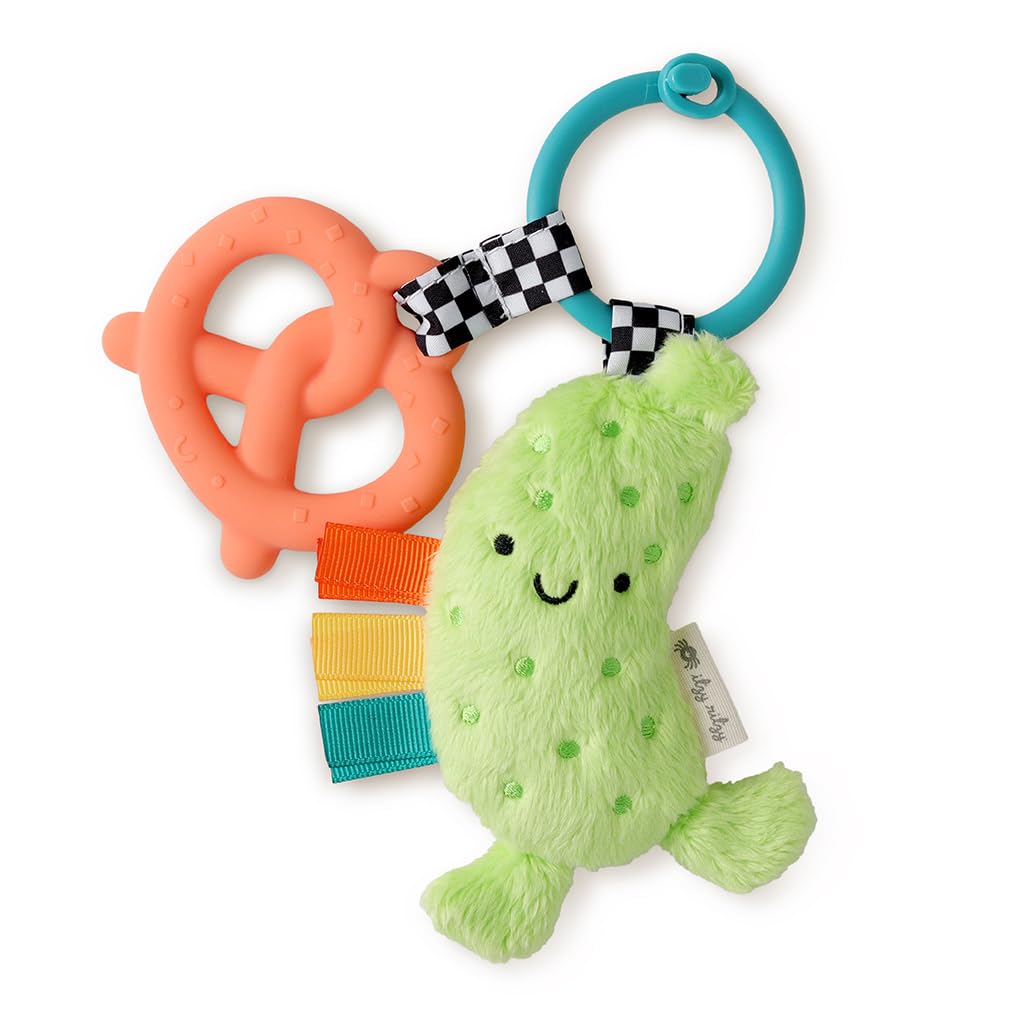 Itzy Ritzy Baby Teething Toy with Lovey, Infant Toy for 0+ Mos (Mushroom)