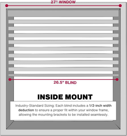 LOTUS & WINDOWARE Cordless Faux Wood Blinds, 27" Wide x 84" Long,Smooth,Light Gray, 2 Inch Horizontal Blinds – for Living Room, Bedroom, Interior Door Windows