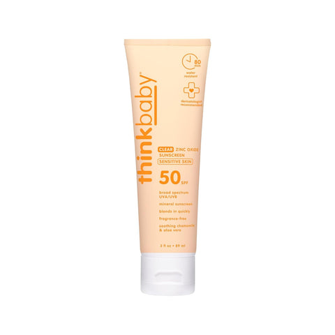 Thinkbaby Baby Sunscreen for Sensitive Skin SPF 50, 3 Fl Oz Mineral Formula
