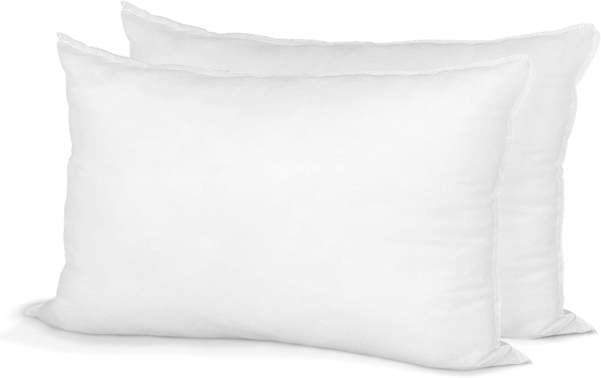 Hometex Throw Pillow Insert (Not Made in China) 20" x 36" Polyester Filled Standard Cover (2 Pack)