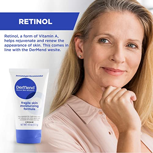 Dermend Specialized Fragile Skin Moisturizing Cream: Formula to Restore & Rejuvenate Mature Skin - Daily Moisturizer & Anti Wrinkle Cream for Firming & Strengthening Thin, Aging Skin - 4.5 Oz Tube