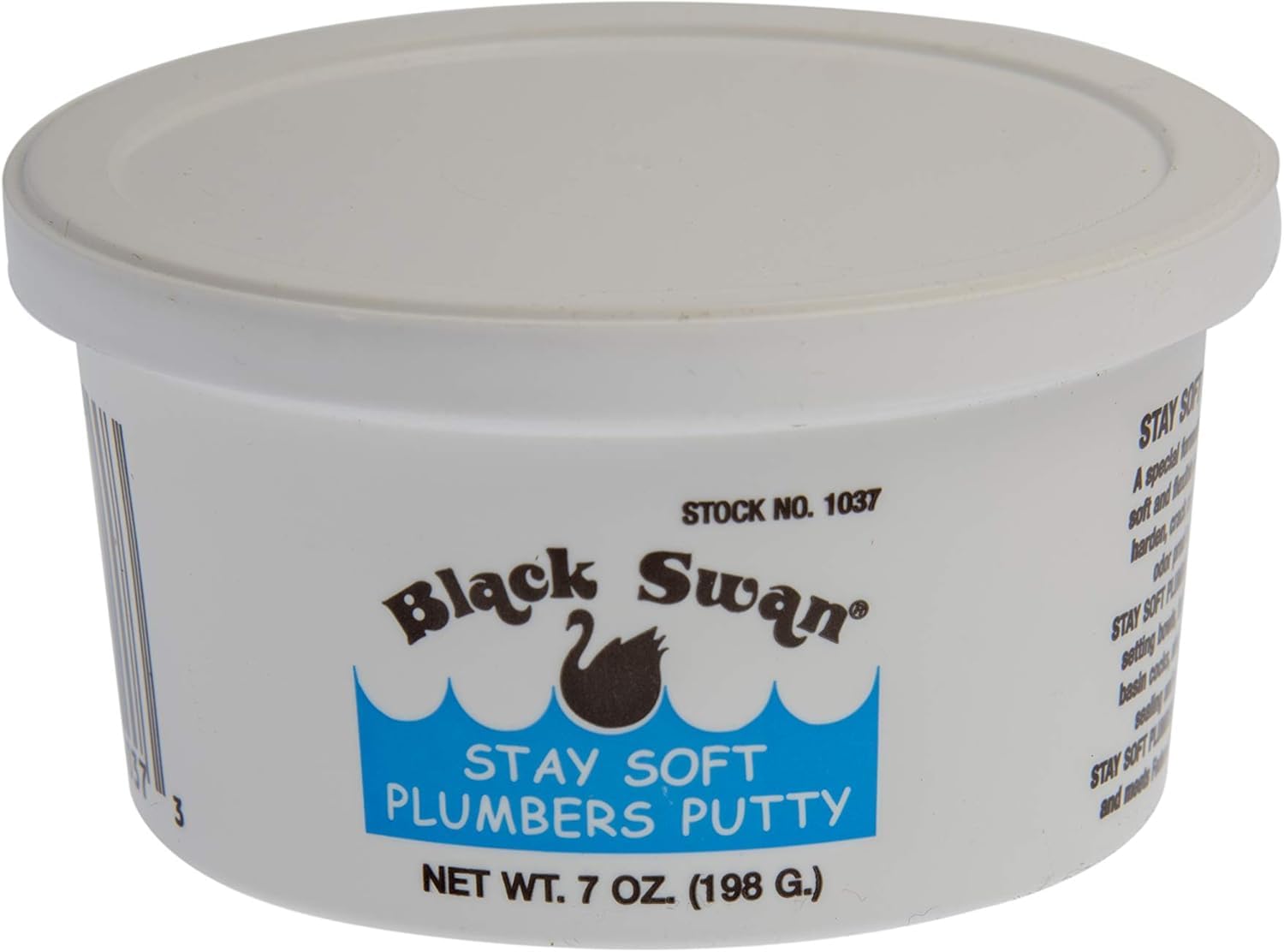 Black Swan Stay Soft Plumbers Putty, 3lbs - Crack-Resistant, Ideal for Sink Drain, Faucets & Fixtures, Stretchable Plumber Putty - White