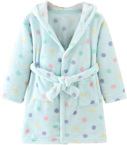 YOLIA Boys Girls Robes Kids Hooded Sleepwear Soft Fleece Bathrobes Cute Housecoat Gowns