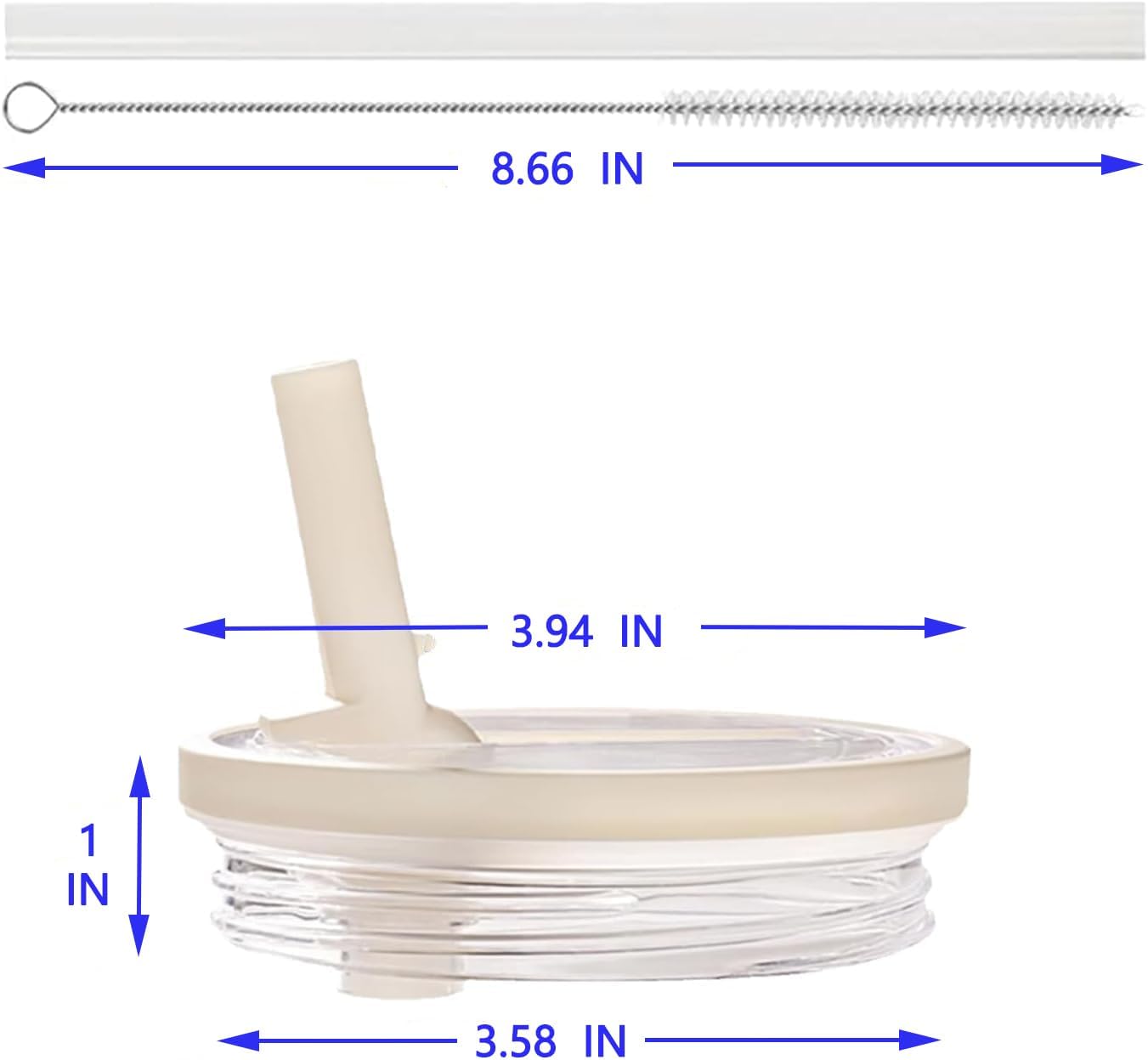 2 Pack 40 oz Tumbler Lid Replacement, with Leak Proof and Flip Straw Lid, Stanley Cup Accessories, for Stanley Quencher H2.0 40 oz Tumbler (Only), BPA Free (Beige and Light Blue Set)