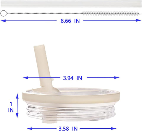 2 Pack 40 oz Tumbler Lid Replacement, with Leak Proof and Flip Straw Lid, Stanley Cup Accessories, for Stanley Quencher H2.0 40 oz Tumbler (Only), BPA Free (Beige and Light Blue Set)