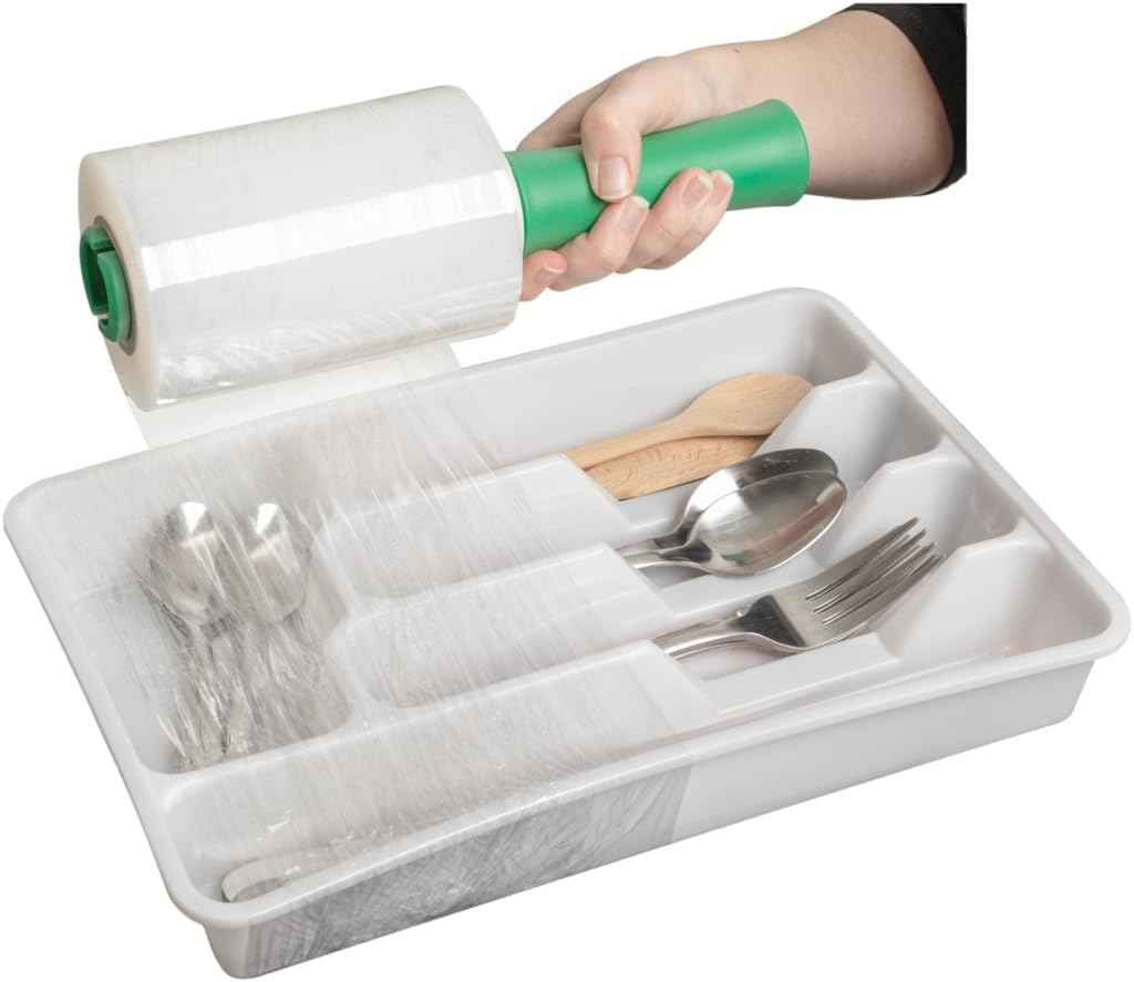 Duck Brand Stretch Wrap Roll, Clear, 5 inches by 1000 feet, 285849, Set of 4
