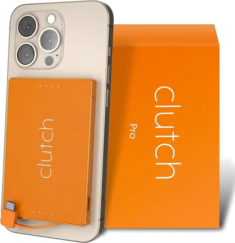 Clutch - Pro USB-C Portable Charger - Compatible with iPhone 15, 16, 17 & Android Devices - Power Bank Magnetic Battery - TSA Travel Approved - USB Rechargeable - Built-in Cable - 5000 mAh - 3.7oz