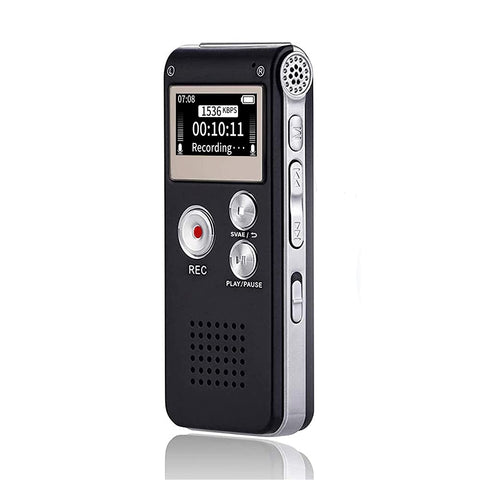 Digital Voice Recorder 16GB Voice Recorder with Playback for Lectures - USB Rechargeable Dictaphone Upgraded Small Tape Recorder Device