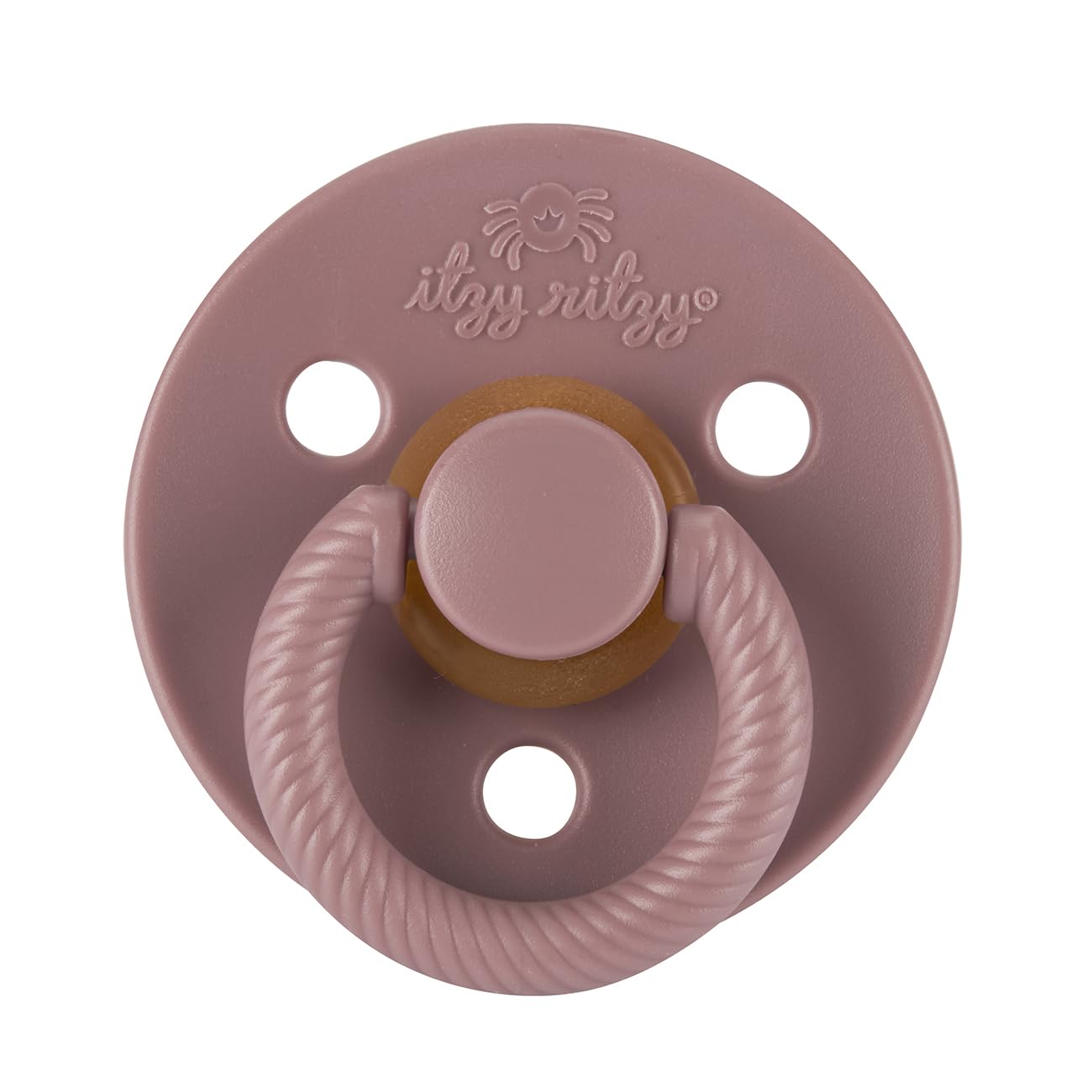 Itzy Ritzy Natural Rubber Pacifiers, 6-18 Mos, Set of 2, Blossom/Rosewood