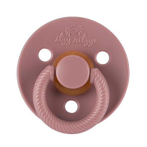 Itzy Ritzy Natural Rubber Pacifiers, 6-18 Mos, Set of 2, Blossom/Rosewood