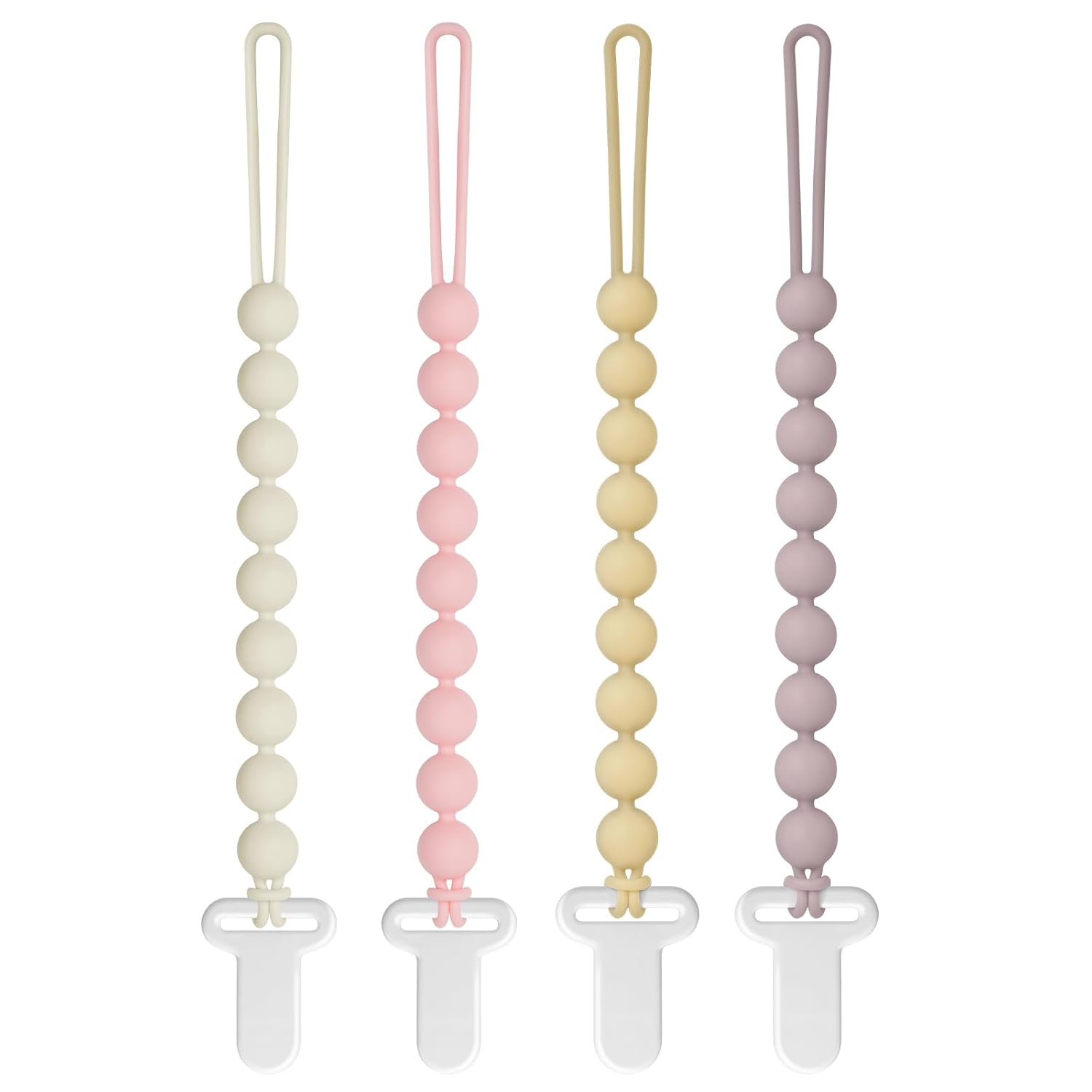 Pacifier Clips Baby Girls - Draklary 4 Pack Paci Clip Silicone Soothe Baby Binky Holder for Newborn Essentials Shower Birthday Gift Scenes