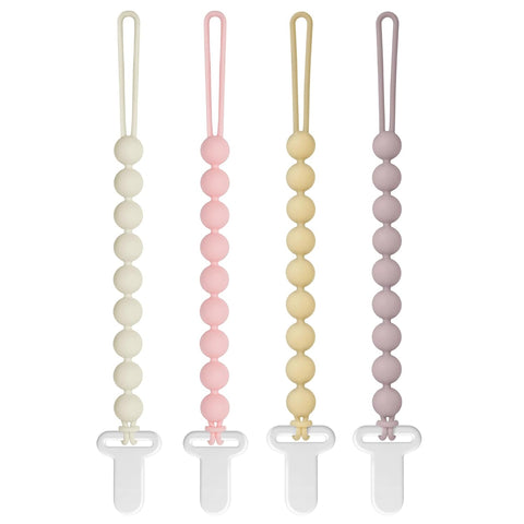 Pacifier Clips Baby Girls - Draklary 4 Pack Paci Clip Silicone Soothe Baby Binky Holder for Newborn Essentials Shower Birthday Gift Scenes