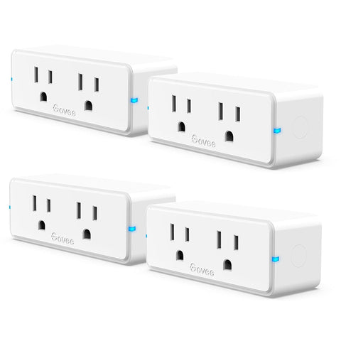 Govee Dual Smart Plug 4 Pack, 15A WiFi Bluetooth Outlet, 2-in-1 Design