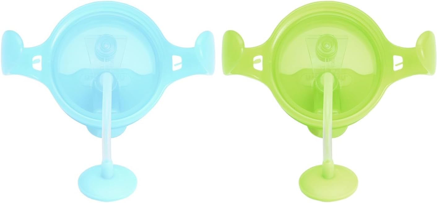 Munchkin Weighted Straw Sippy Cups for Toddlers 7oz, Leak Proof, Easy to Hold-Great toddler cups with straws, Supports Straw-use Education, Straw Cups (Blue/Green)