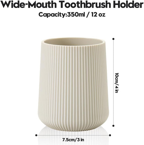 YAUKPH Beige Striped Toothbrush Holder