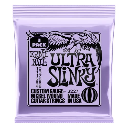 Ernie Ball Ultra Slinky Nickelwound Electric Guitar Strings 3-Pack - 10-48 Gauge