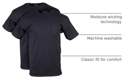 Gildan Unisex Adult DryBlend Workwear T-Shirts with Pocket, 2-Pack