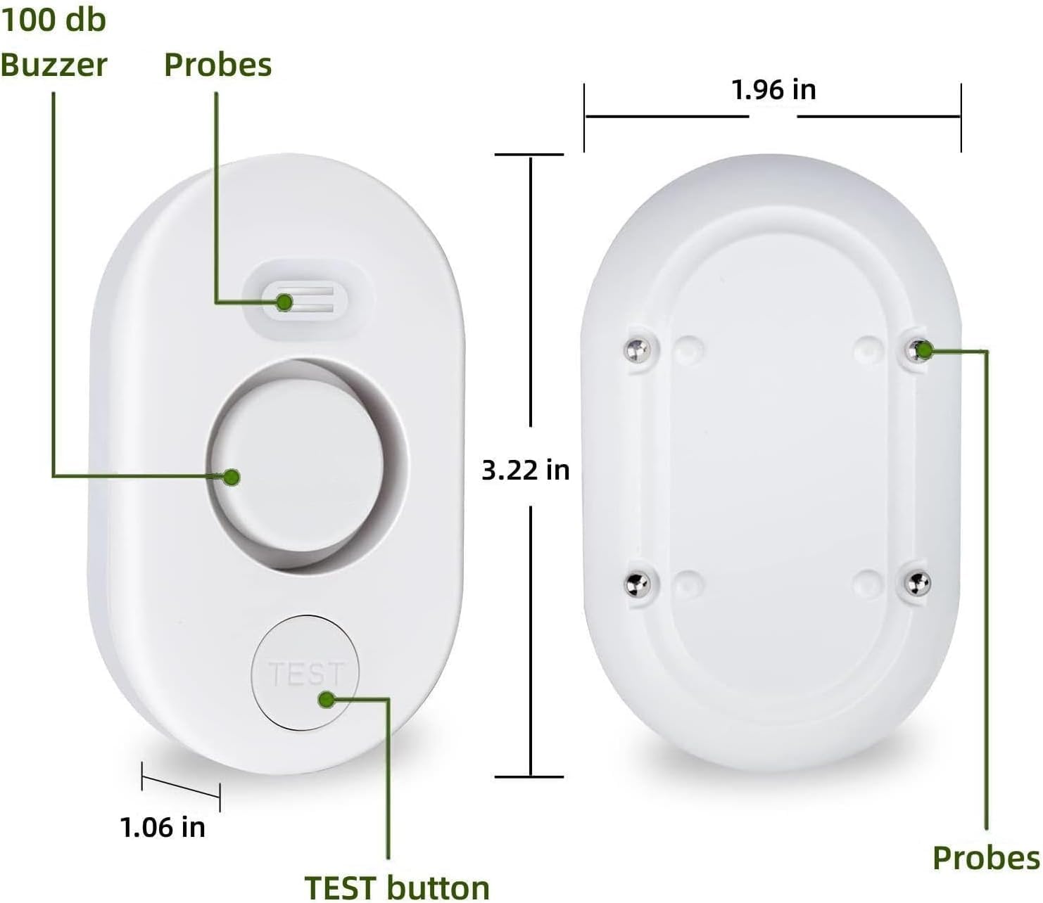 5 Pack Water Leak Detectors for Home, 100dB Water Sensor Alarm for Basement
