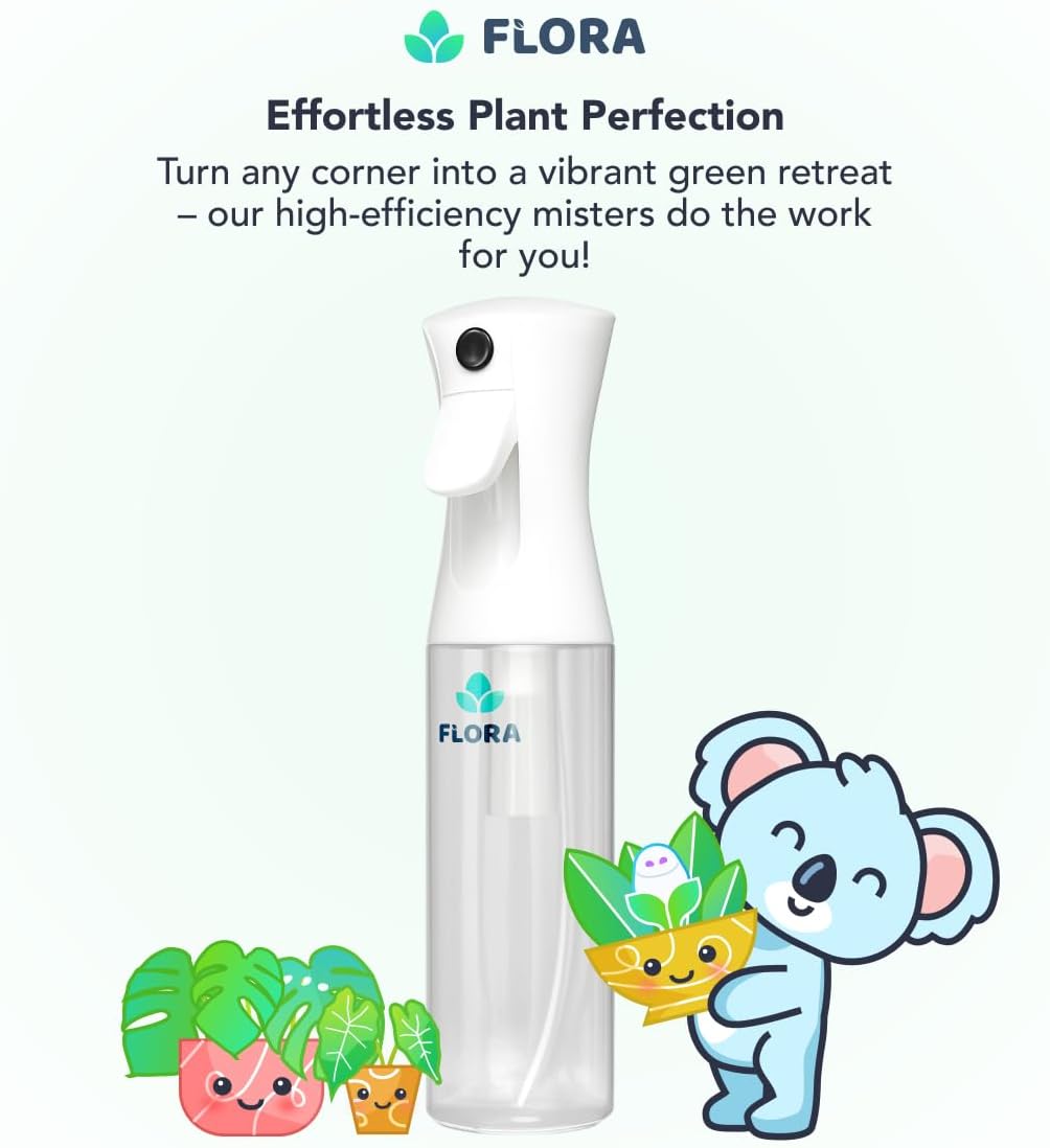 Flora Plant Mister Spray Bottle, Fine Mist for Indoor Plants (2 Pack)