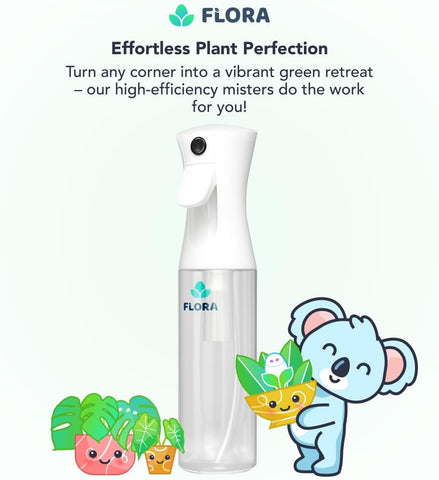 Flora Plant Mister Spray Bottle, Fine Mist for Indoor Plants (2 Pack)