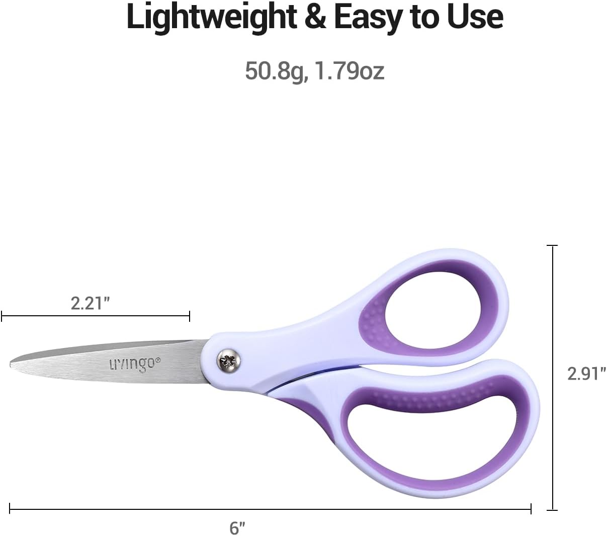 LIVINGO Kids Scissors 6" School Pointed Tip Craft Scissors 3 Pack