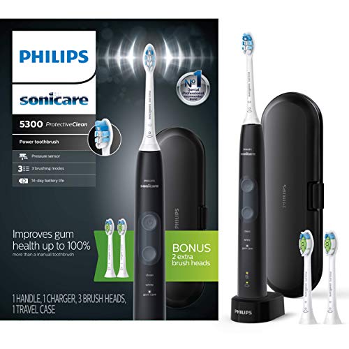 Philips Sonicare ProtectiveClean 5300 Rechargeable Electric Toothbrush, Black HX6423/34