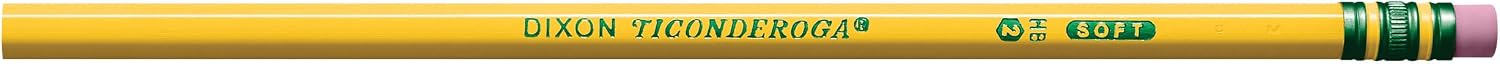 Ticonderoga Wood-Cased Pencils, #2 HB Soft, Yellow, 12 Count
