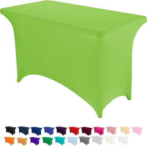 Peomeise 4FT Spandex Table Cover Rectangular Stretch Spandex Tablecloth (Apple Green,4FT)