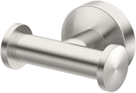 Gatco 4645A Glam 2 Hook Double Robe Hook, Wall Mounted Hook for Bathroom Towels & Robes, 3.10 Inch W, Satin Nickel