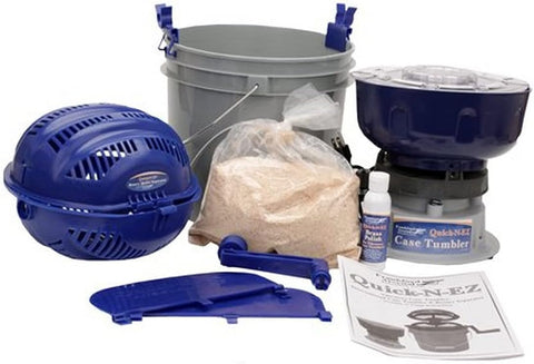 Frankford Arsenal Quick-N-EZ 110V Case Tumbler Kit with Sifter for Brass Cartridge Cleaning and Polishing for Reloading,Blue and Grey