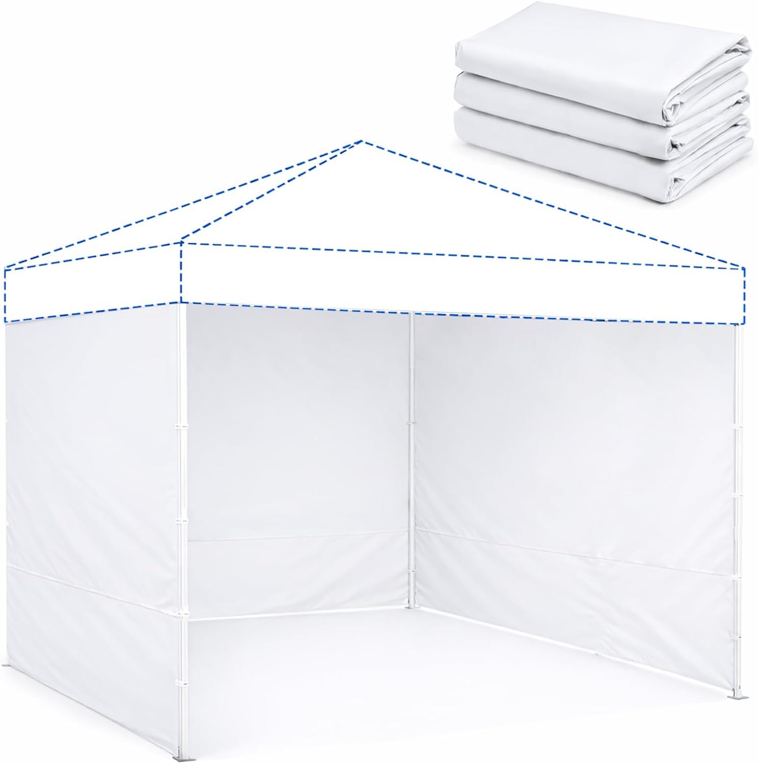 10 x 10 Canopy Sidewalls, 3 Pack Pop Up Canopy Walls, White