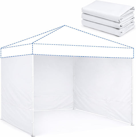 10 x 10 Canopy Sidewalls, 3 Pack Pop Up Canopy Walls, White