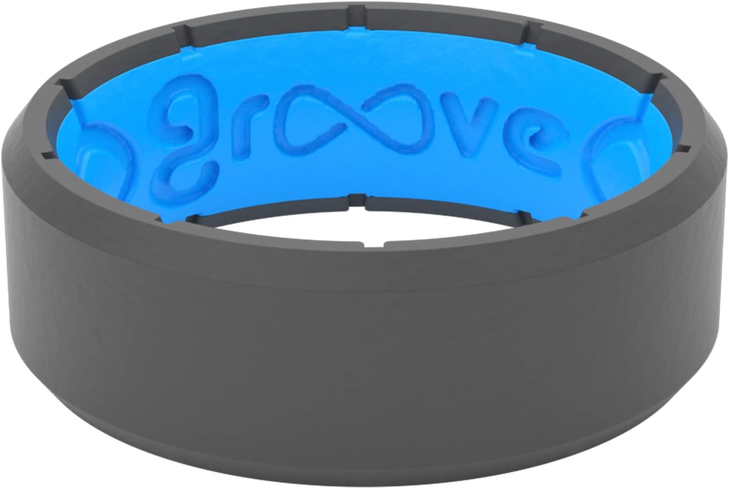 Groove Life Edge Silicone Ring for Men, Breathable Rubber Wedding Band