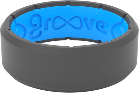 Groove Life Edge Silicone Ring for Men, Breathable Rubber Wedding Band