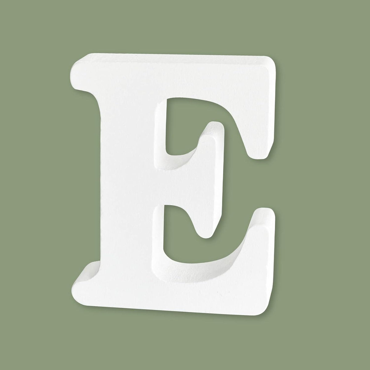 4 Inch Unfinished Wood Letters, White Wooden Alphabet Letters for Wall Decor, Marquee Letters, Home and Party Projects (Letter E)