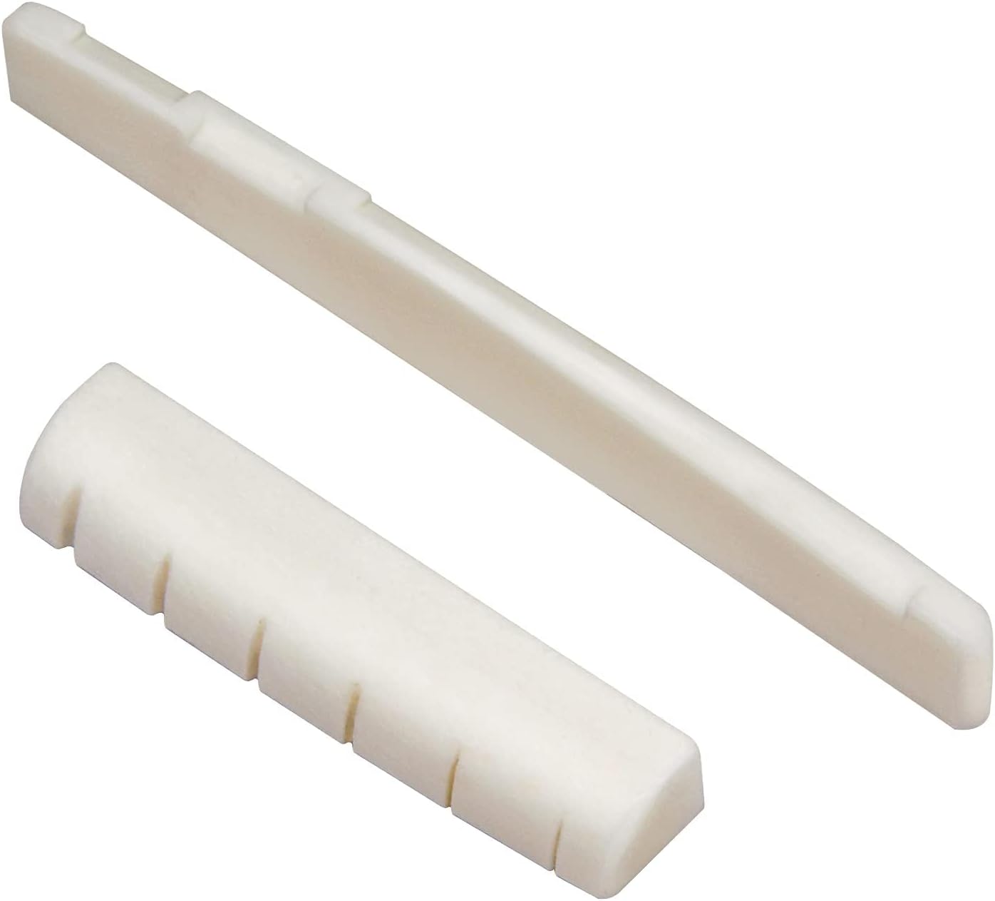 Blisstime 6 String Acoustic Guitar Bone Bridge Saddle and Nut Made of Real Bone for Acoustic Folk Guitar