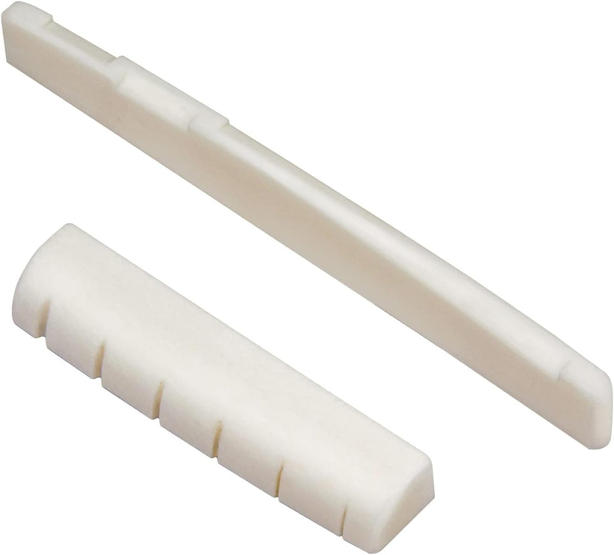 Blisstime 6 String Acoustic Guitar Bone Bridge Saddle and Nut Made of Real Bone for Acoustic Folk Guitar