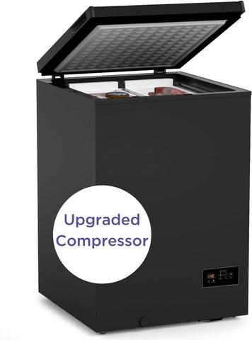 black Low temperature Chest Freezer - 3.5 Cu Ft with 2 Removable Baskets - Reach In Freezer Chest 14℉ to -40℉ Match Day Parties, Home Bar Game Day &Soccer Party (ProBlack)