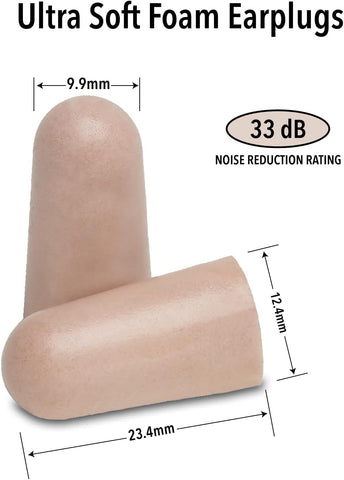 Mack's Ultra Soft Foam Earplugs, 50 Pair - 33dB Highest NRR | Made in USA