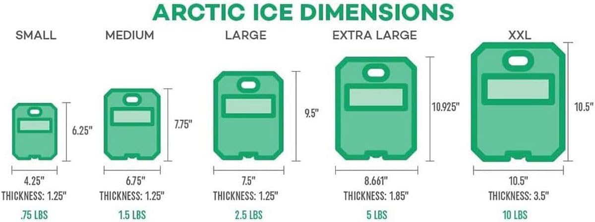 Arctic Ice Alaskan Series Long Lasting Reusable Ice Pack - Freezes at 32° Fahrenheit - Keeps Food & Drinks Cool Without The Risk of Freezing