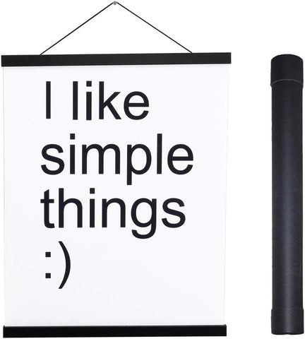 Artmag Magnetic Poster Hanger Frame, 27x40 27x41 27x32 Light Wood Wooden Magnet Canvas Artwork Print Poster Hangers Frames Hanging Kit (Black, 27")