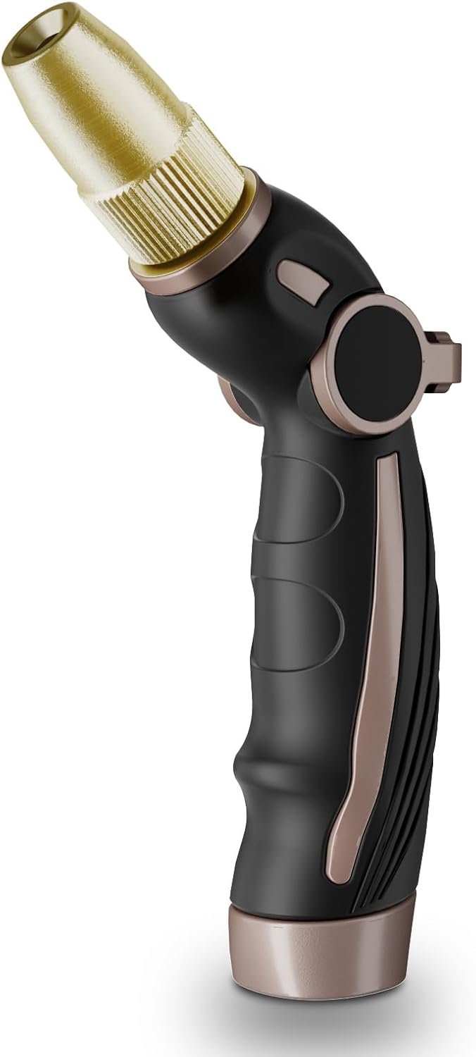 RESTMO Garden Hose Nozzle, Heavy Duty Water Hose Sprayer Nozzle, Brown