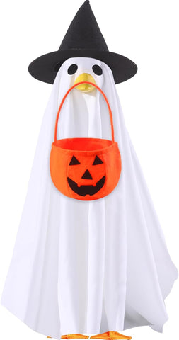 Halloween Goose Outfit Ghost Porch Goose Clothes for Outdoor Lawn Decor