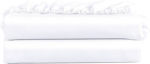 FreshCulture Twin XL Fitted Sheet Only 2 Pack - Hotel Quality Fitted Sheet - Ultra Soft & Breathable - Brushed Microfiber - Deep Pocket - Cooling Fitted Sheets for Twin XL Size Bed (White)