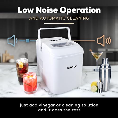 Igloo Automatic Self-Cleaning Portable Electric Countertop Ice Maker Machine With Handle, 26 Pounds in 24 Hours, 9 Ice Cubes Ready in 7 minutes, With Ice Scoop and Basket